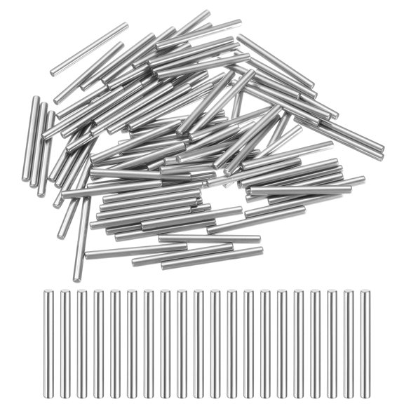100 Pack 2.5mm x 30mm Dowel Pins Bearing Steel Cylindrical Dowel Pins Shelf Support Peg Pin+/-0.02mm Diameter Tolerance, Silver Tone