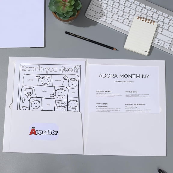 100 Pack 2 Pocket Glossy Laminated Paper Folders Letter Size Presentation Folder Bulk for Back to School Items School Supplies Two Pocket Portfolio Folder for Teacher Office Business Home - White