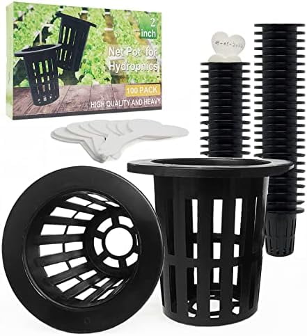 100 Pack 2 inch Net Pots Hydroponics Supplies Cups, Round Wide Lip ...