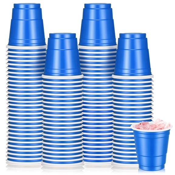 100 Pack 2 oz Plastic Shot Cups, Graduation Mini Disposable Shot Glasses 2 oz Party Cups for Graduation Wedding Party, Beer Taste Serving, Snacks