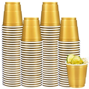 100 Pack 2 oz Plastic Shot Disposable Shot Cups, Mini 2oz Party Cups for Christmas, St Patrick's Day, Birthday, Wedding, Bachelorette Party