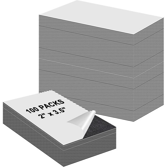 100 Pack 2 x 3.5 Inch Business Card Magnets Peel and Stick Adhesive Magnetic Backings Magnet Strong Magnet Blanks Sheets Printable Magnetic Sheet for Dies Storage