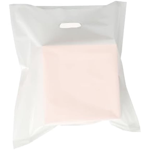 100 Pack 20" x 22"x 2 Mil Thick Extra Large White Merchandise Bags with Die Cut Handles-Plastic Shopping Bags -Glossy Plastic Bag Perfect for Shopping,Retail,Large Packages(No Gusset)