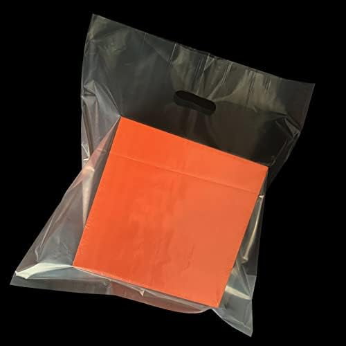 100 Pack 20"x20" Clear Plastic Merchandise Shopping Bags with Die Cut Handles,2 Mil Thick Clear Retail Handles Bags,Perfect for Merchandise,Small Business,Boutique,Party(No Gusset)