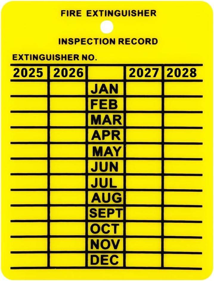 (100 Pack) 2025 to 2028 Plastic Indoor Outdoor 4 Year Fire Extinguisher ...