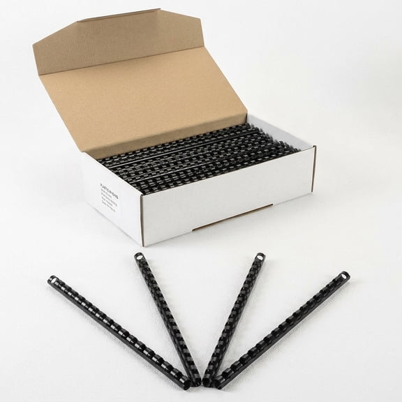 100 Pack 21-Ring Plastic Binding Combs, 9/16" Diameter, Holds 120 Sheets