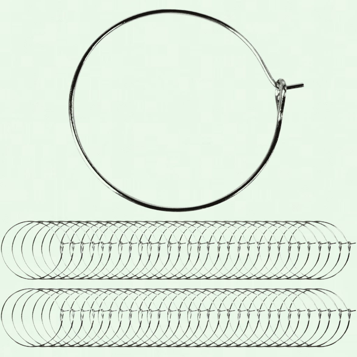 TEESOD 100 Pack 25mm Silver Plated Wine Glass Charm Rings Earring Hoops for DIY Jewelry Making Crafts