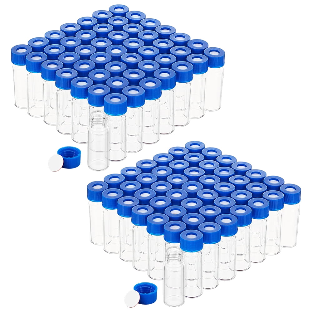 100 Pack 2ml Glass Sample Vials Leak-Proof Mini Glass Bottles ...