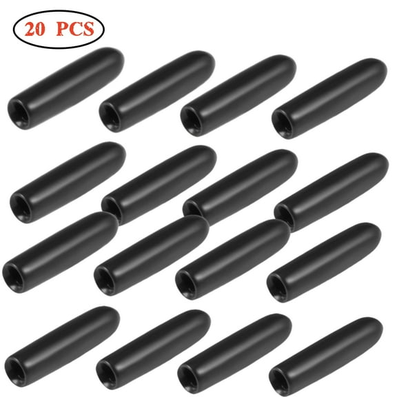 100 Pack 2mm ID Black Screw Thread Protectors Rubber End Caps Bolt Covers for Screw Bolt Furniture Pipe