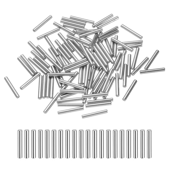 100 Pack 2mm x 14mm Dowel Pins Bearing Steel Cylindrical Dowel Pins Shelf Support Peg Pin+/-0.02mm Diameter Tolerance, Silver Tone