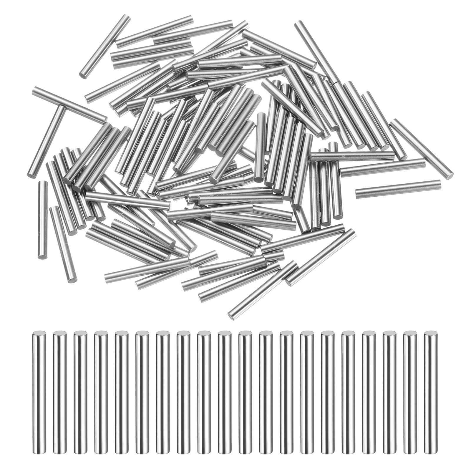 100 Pack 2mm x 19mm Dowel Pins Bearing Steel Cylindrical Dowel Pins ...