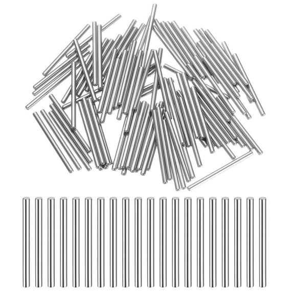 100 Pack 2mm x 30mm Dowel Pins Bearing Steel Cylindrical Dowel Pins Shelf Support Peg Pin+/-0.02mm Diameter Tolerance, Silver Tone