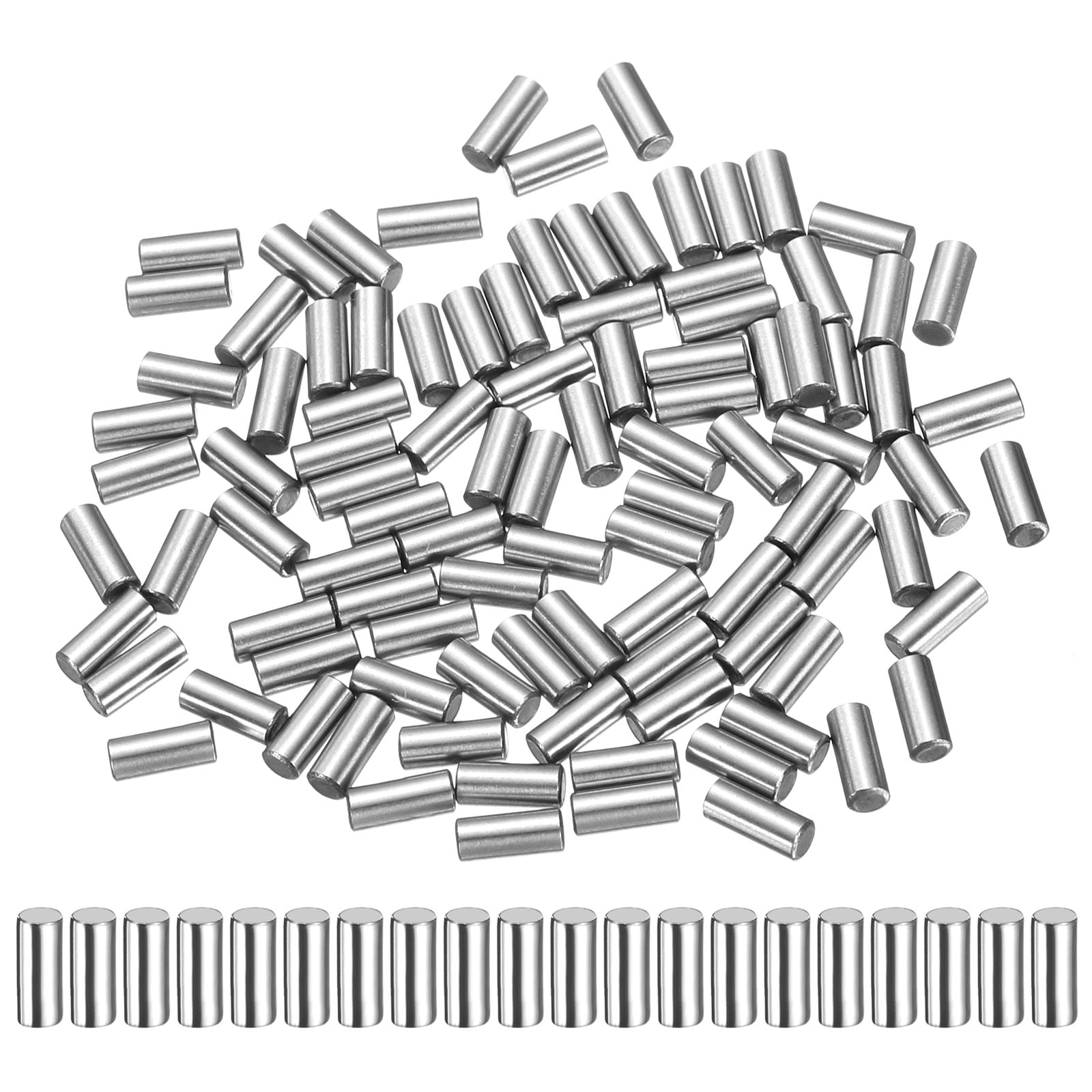 100 Pack 2mm x 7mm Dowel Pins Bearing Steel Cylindrical Dowel Pins ...