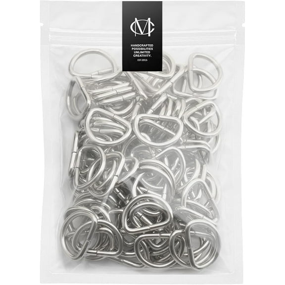 100 Pack 3/4 Inch Metal D-Rings Non Welded Dee Ring for Bag Belt Lanyard DIY Craft Accessories (Silver)