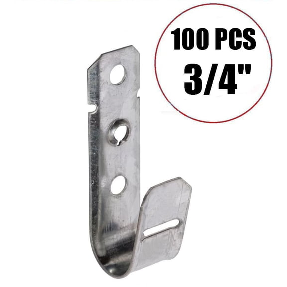 100 Pack 3/4" J-Hook Wall Ceiling Mount Hanger Route CAT Network Wire Cord Cable