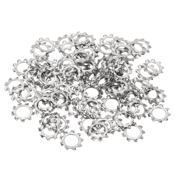 100 Pack 304 Stainless Steel External Tooth Lock Washers, M10 Star Locking Washers for Screw Bolt Mechanical Equipment Fasteners, Silver
