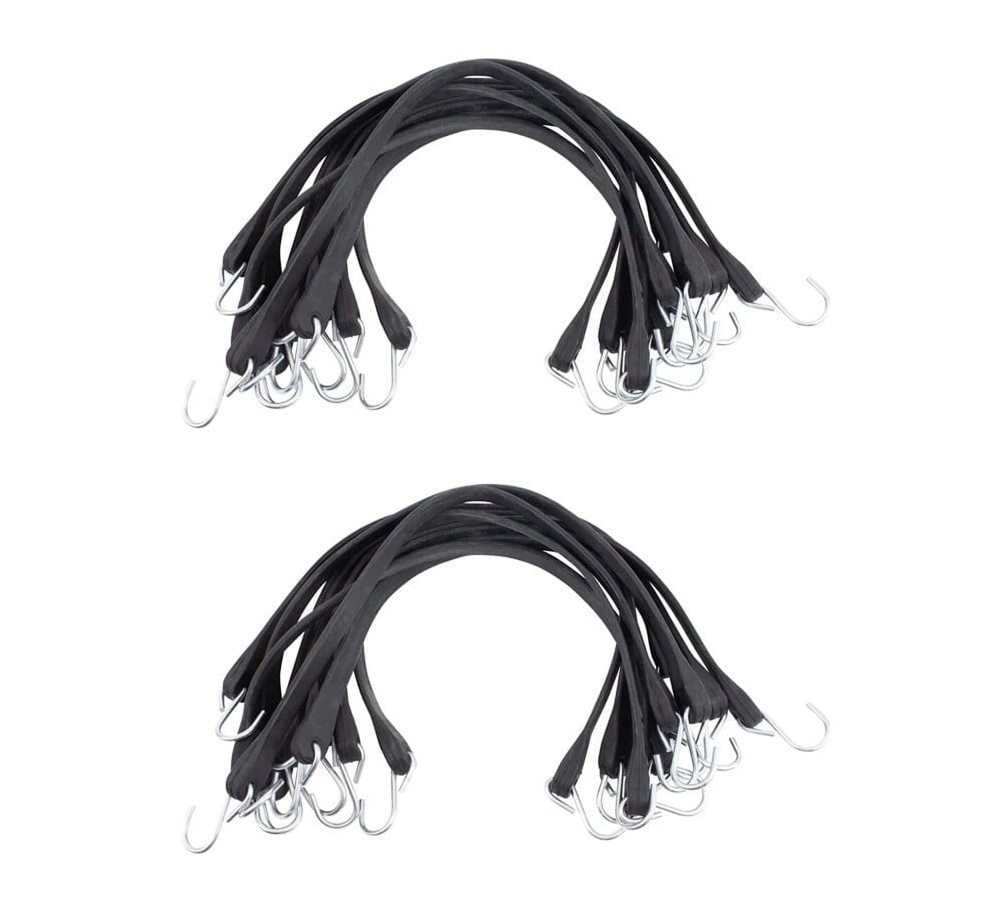 (100 Pack) 31" Natural Rubber Tarp Bungee Straps Tie Down Cords S Hooks Heavy Duty Ideal for Securing Tarps