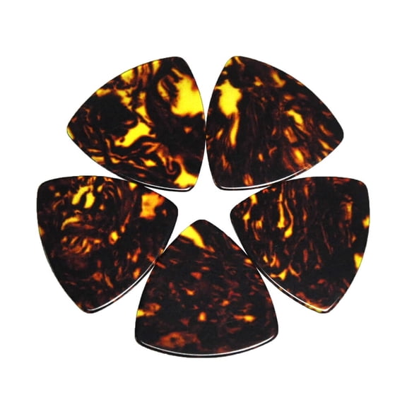100-Pack 346 Shape Rounded Triangle Guitar Picks, 0.96mm Heavy Gauge Celluloid, Tortoiseshell