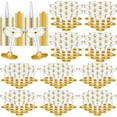 thumbnail image 1 of 100 Pack 4.5 oz Plastic Gold Wedding Cups Disposable Champagne Coupe Glasses with Gold Trim Martini Clear Cocktail Glasses Unbreakable Champagne Cups for Birthday Party Picnic, 1 of 5