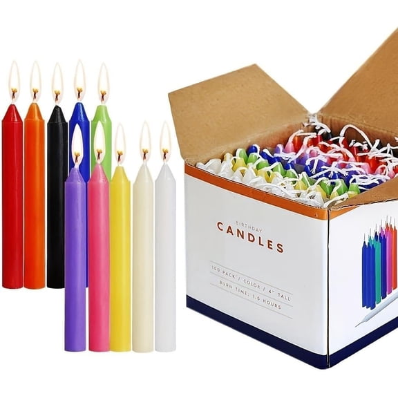 100 Pack 4 Inch Multi-Colored Spell Chime Candles-Assorted Color Chime Candles Taper Candles,Mini Taper Candles for Rituals, Prayer, Birthdays, Meditation, , Spells, Chime Candles-10 Colours