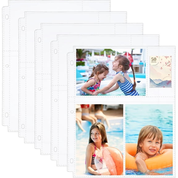 100 Pack 4x6 Photo Sleeves for 3 Ring Binder-for 600 Photos, Clear Photo Album Refill Pages, Acid Free Plastic Archival Photo Protector Sleeves, Photo Pages Sheets for 3 Ring Binder 9x11