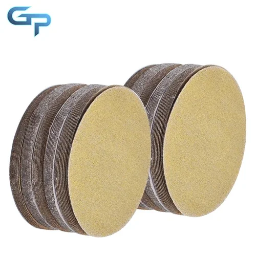 100 Pack 5" 120 Grit Hook Loop Pads Sanding Disc High Quality No-Hole Sand Paper