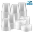 thumbnail image 1 of NYHI 100 Pack 5.5 oz Small Clear Plastic Cups Bulk Disposable Cocktail Jello Shot Cups Compact Food Storage for Portion Control Sauces Liquid Dips Dessert Punch Party Supplies, 1 of 5