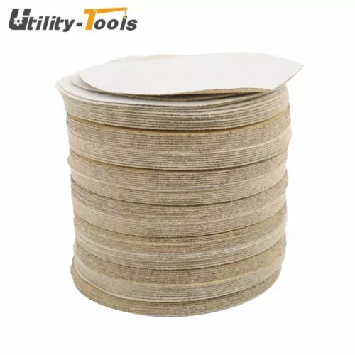 100 Pack 5 Inch Sand Paper Hook Loop Pads Sanding Disc Flocking 80 Grit No-Hole