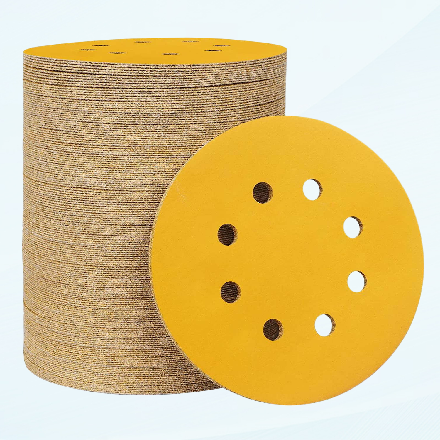 100Pack 5 Inch Sanding Disc 60Grit Round Sandpaper 8Hole Hook and Loop VelcroBacked Alumina