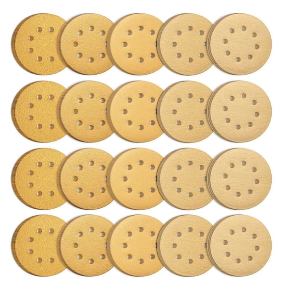 S SATC 100-Pack 5-Inch Sanding Discs, Anti-Clog, Dustless, Hook & Loop, 60 80 120 150 220 Grit