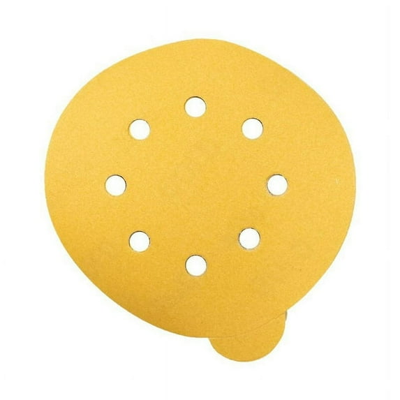 100 Pack 5 in W x 5 in L 120 Grit 8-Hole Disc with Tab PSA Sanding Disc