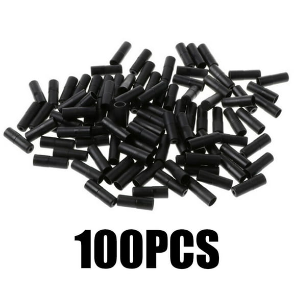 100 Pack 5mm Brake Cable End Caps for Bike Brake Cable Housing Ferrules Plastic Black