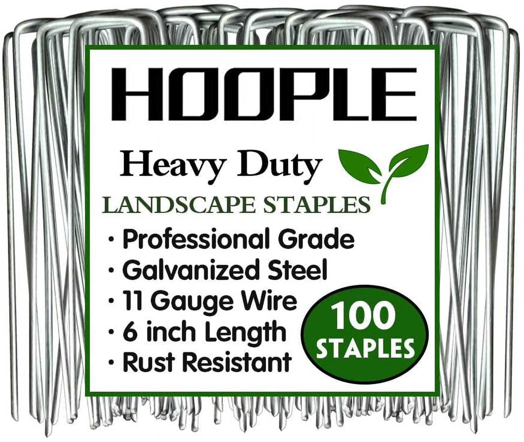 100 Pack 6in Gauge Heavy Duty U-Shaped Securing Stakes Pins Garden Stakes Pins-Sod Fence Staples for Anchoring Weed Barrier and Landscape Fabric, Netting, Irrigation Hoses, Ground Mat,