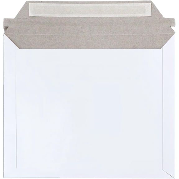 100 Pack 6.8x8.8 Inch Rigid Mailers, Self Seal Cardboard Mailing Envelopes, Protective Flat Shipping White Envelopes for Documents, Photo, Postcards, Stamps, Gift Cards, CDs