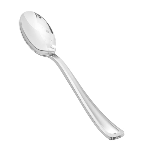 100 Pack 6.9 Inch Gold Plastic Spoons, Heavy Duty Plastic Silverware, Heavyweight Gold Disposable Spoons, Disposable Serving Utensils