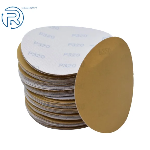 100 Pack 6" Aluminum Oxide 320 Grit Discs Hook Loop Pads Sanding Disc Flocking