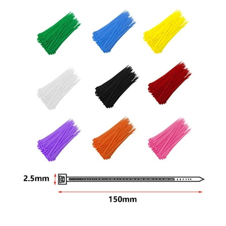 100 Pack 6 Inch Heavy Duty Cable Zip Ties, 18lb Tensile Strength Self Locking Nylon Ties for Indoor/Outdoor