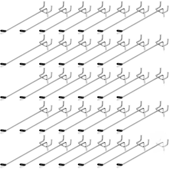 100 Pack 6 Inch Metal Pegboard Hooks For 1/8 And 1/4 Inch Peg Boards