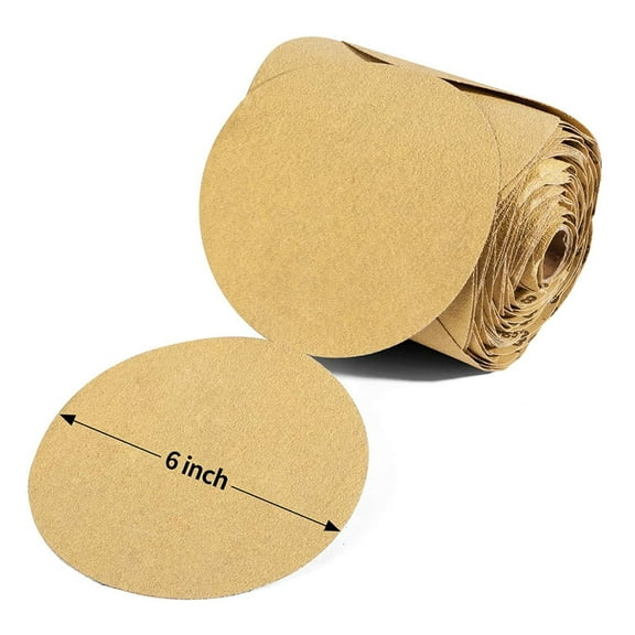 100Pack 6" Hook Loop Pads Sanding Disc Flocking Sandpaper Grit 60-320 NO-Hole