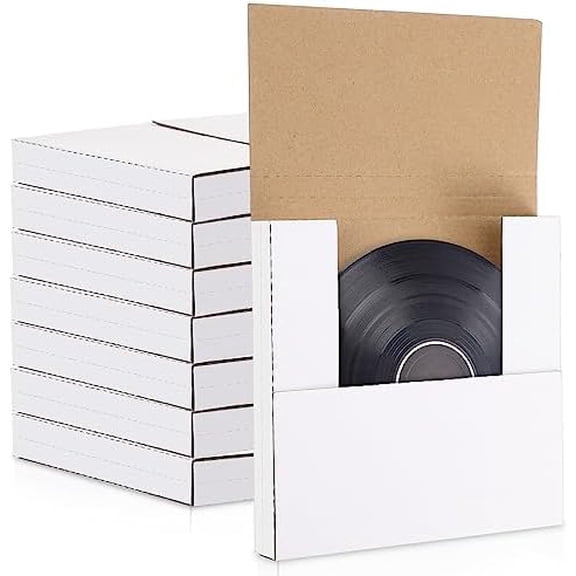 100 Pack 7 Inch Vinyl Record Mailers Boxes 45 RPM Easy Fold LP Cardboard Mailing Shipping Boxes Multi Depth Album Mailers for Business Packaging Moving Storage$$Office