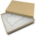 thumbnail image 1 of 100-Pack #75 Cotton Filled Cardboard Paper Jewelry Box Gift Case - Brown (7 1/8" x 5 3/16" x 1 5/16"), 1 of 2