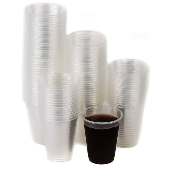 [100 Pack] 7oz Clear Plastic Cups - Great For Any Occasion Party, Picnic, BBQ, Travel, and Events, Ice Tea, Juice, Soda, and Iced Coffee Glasses BPA-Free Disposable Transparent Translucent
