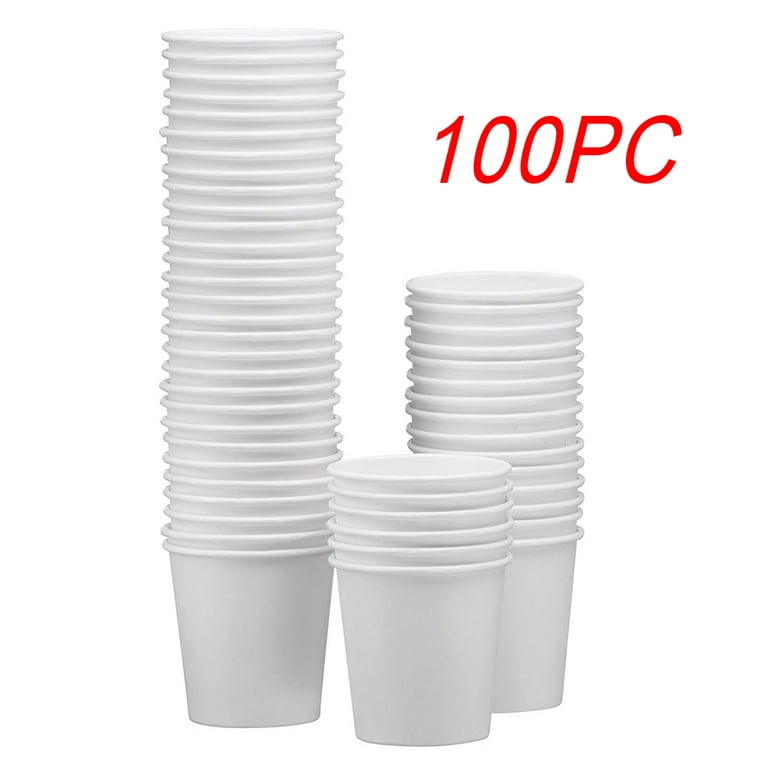 100-Pack 7 oz. White Paper Disposable Cups – Hot / Cold Beverage Drinking  Cup for Water, Juice, Coffee or Tea – Ideal for Water Coolers, Party, or  Coffee On the Go 