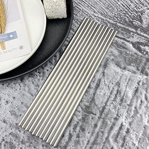 100-Pack 8.5" Reusable Stainless Steel Straws in Bulk - Straight Metal Drinking Straws for 30 oz & 20 oz Tumblers Yeti Water Bottles, Dishwasher Safe (Silver)