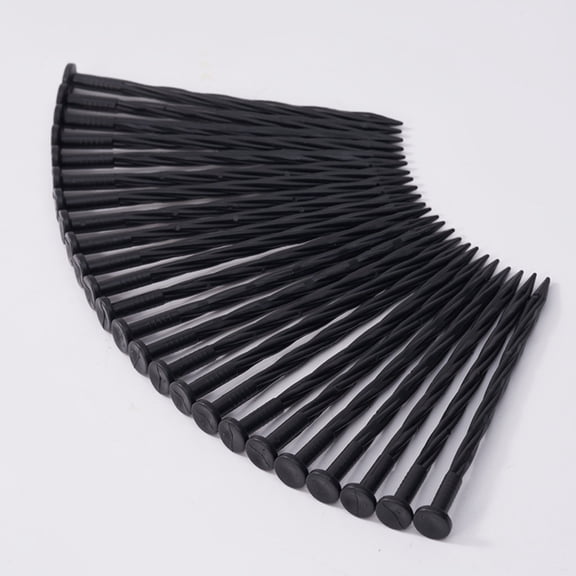 100 Pack 8 Inch Spiral Plastic Garden Stakes, Black Nylon Landscape Edging Spikes, Heavy Duty Ground Anchors for Pavers, Sod, Barriers, Lawn, and Outdoor DIY Projects