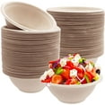 100 Pack 8 oz Disposable Paper Bagasse Bowls,Small