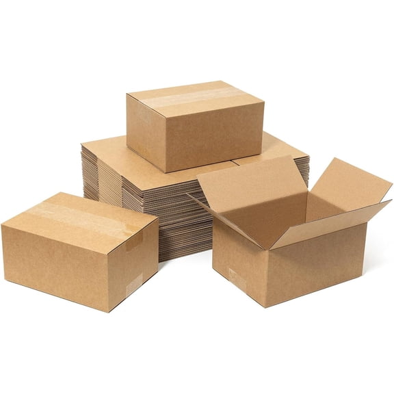 100 Pack 8 x 6 x 4 Inch Small Shipping Boxes, Corrugated Cardboard Mailing Boxes for Small Business Packaging, Moving, Storage and Gift Packing Supplies