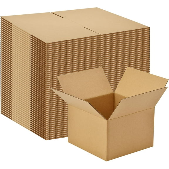 100-Pack 8x6x4" 6x4x4" 6x4x2" 4x4x4" Corrugated Cardboard Shipping Boxes Mailing, Packing, Moving & Storage for Business/Home – Durable - Eco-Friendly, Recyclable