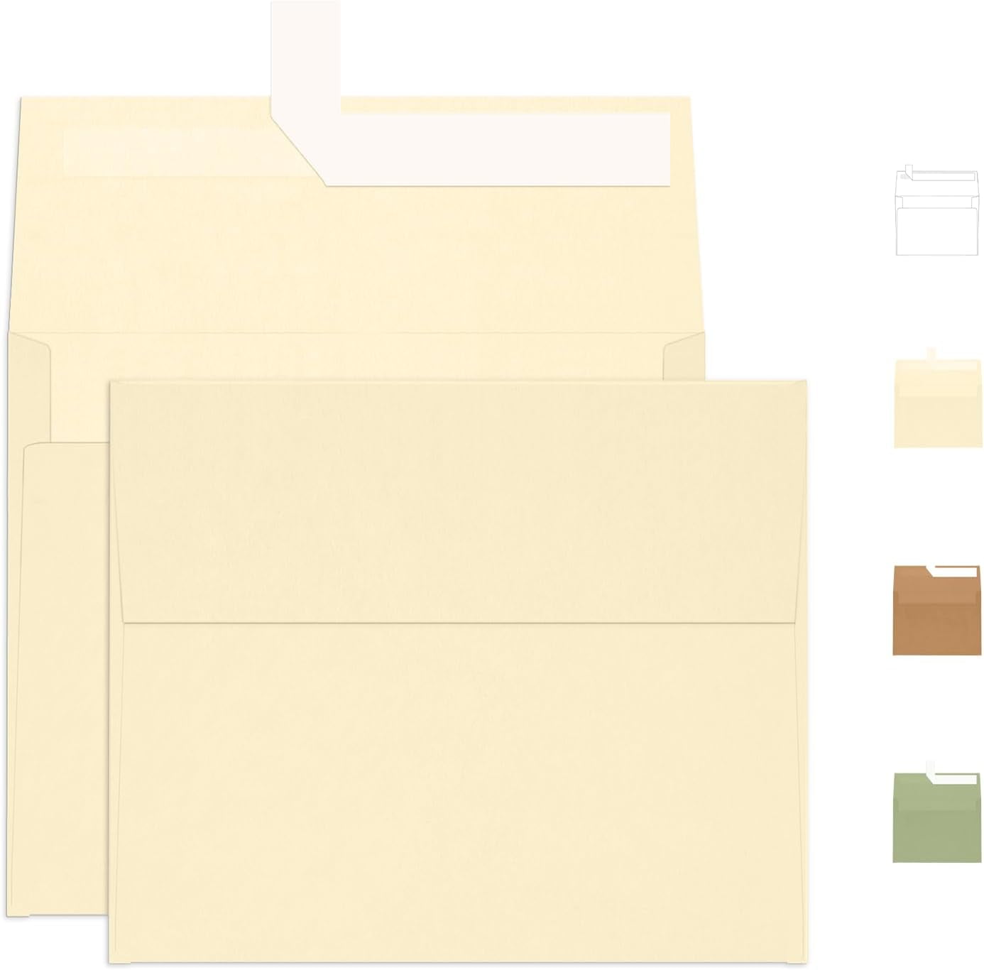 100 Pack A2 Ivory Envelopes, 4.375 x 5.75 Printable Invitation Envelopes 120 GSM, Cream Self Seal for DIY Greeting Cards, Photos, Invitations, Weddings, Graduation, Baby Shower