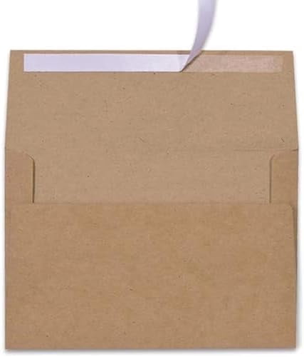 100 Pack A7 Brown Kraft Paper Envelopes 5.25 x 7.25 Inches, Quick Self ...